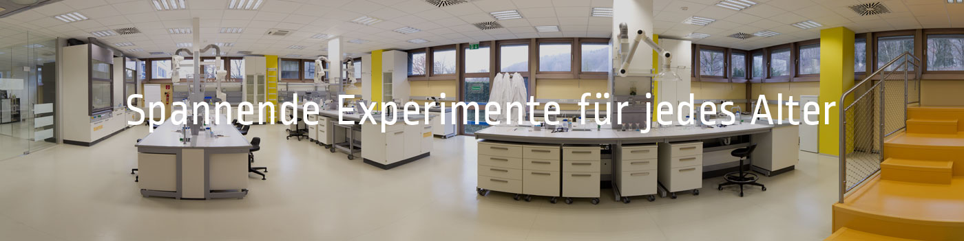 Spannende Experimente für jedes Alter= Panorama-Übersicht Open Lab
